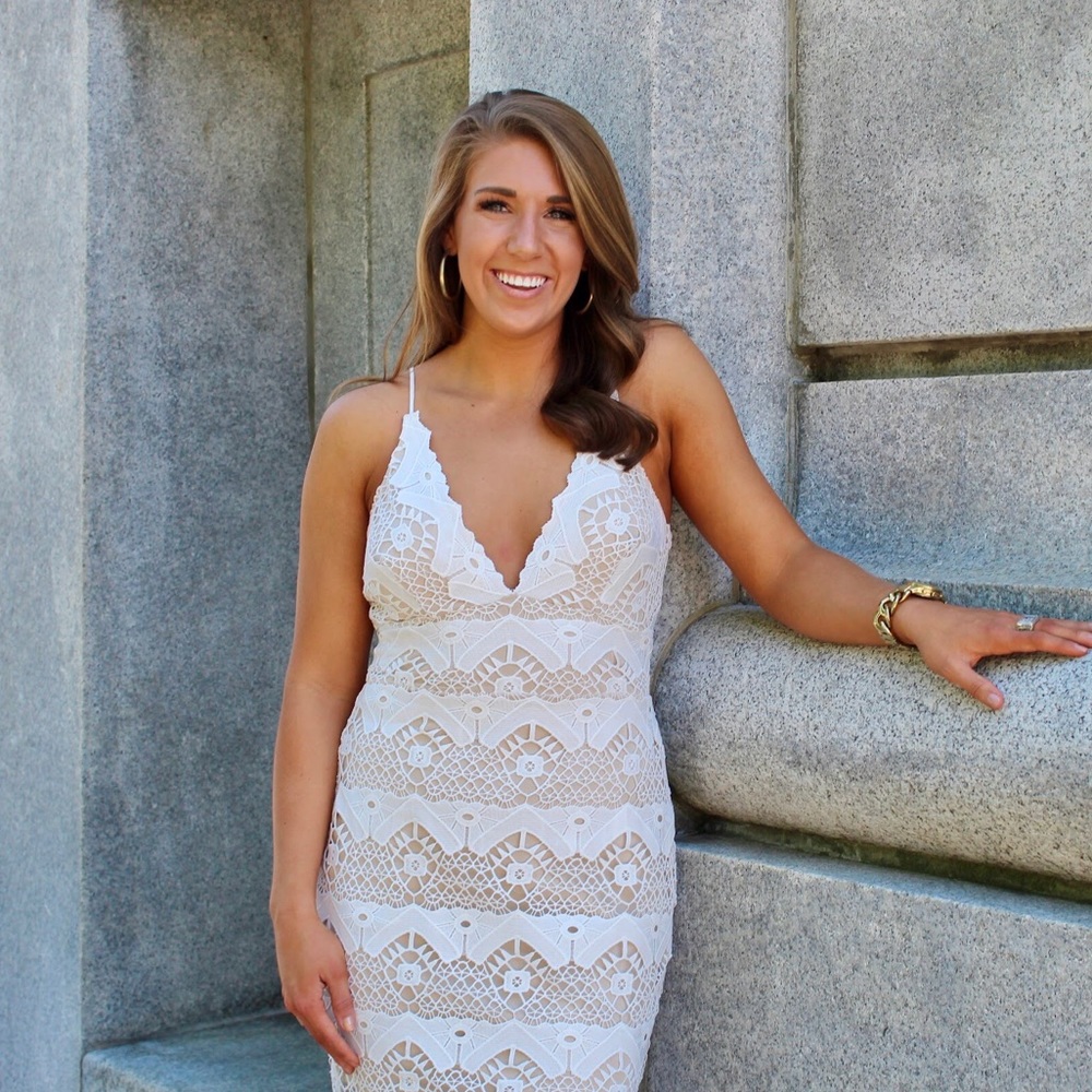 Lulus White Lace Midi Dress